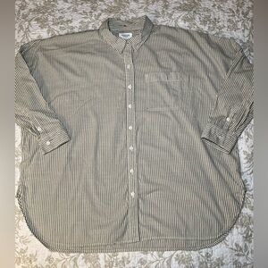 American Eagle Relaxed Oversized Oxford Striped Shirt Button Down, size medium